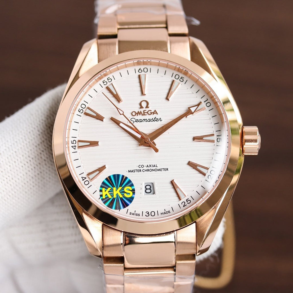 SEAMASTER AQUA TERRA 41MM ROSE GOLD CASE STEEL