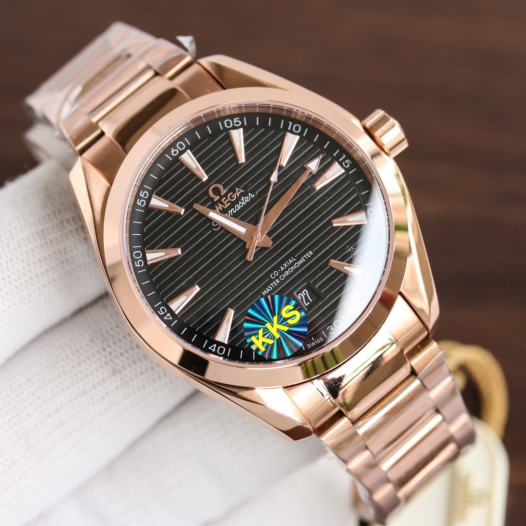 SEAMASTER AQUA TERRA 41MM ROSE GOLD CASE STEEL