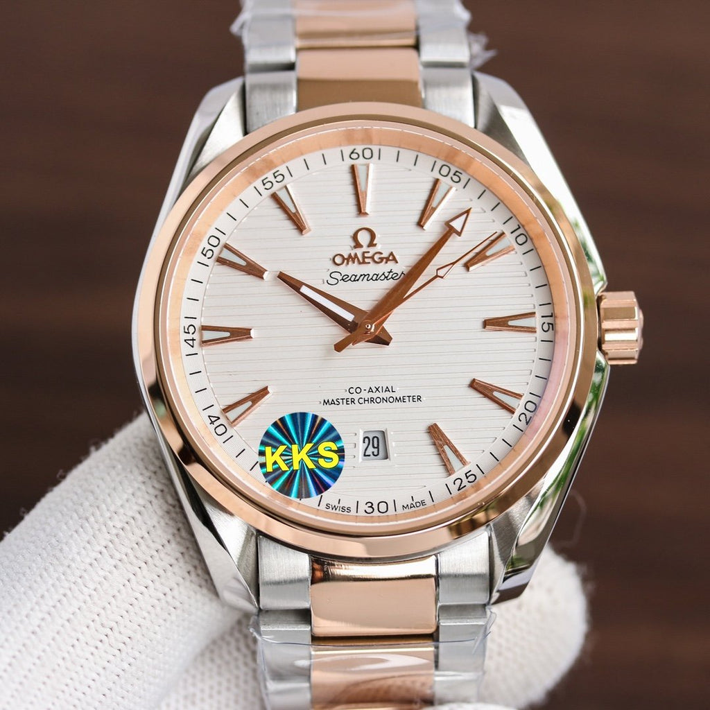 SEAMASTER AQUA TERRA 41MM ROSE GOLD CASE STEEL