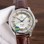 DE VILLE HOUR VISION 41MM STEEL CASE LEATHER STRAP