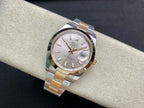 DATEJUST 41MM SMOOTH BEZEL GOLD STEEL GREY DIAL