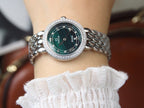 DEVILLE LADYMATIC 29MM STEEL BLUE DIAL DIAMOND BEZEL