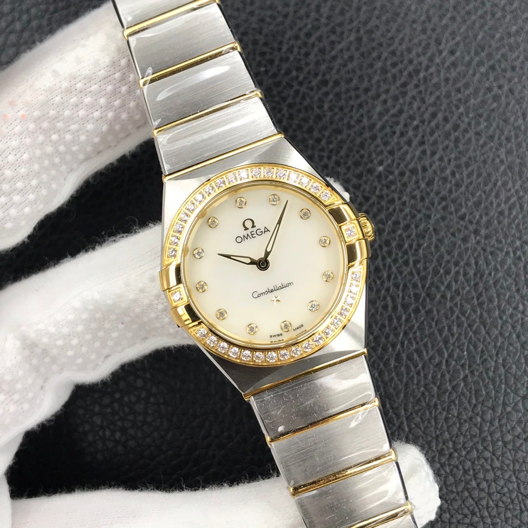 CONSTELLATION 28MM QUART DIAMOND BEZEL MOP DIAL