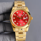 DATEJUST 41MM GOLD SMOOTH BEZEL DIAMOND NUMERALS