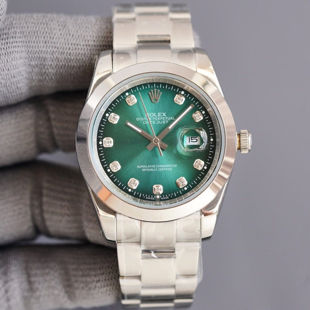 DATEJUST 41MM STEEL SMOOTH BEZEL DIAMOND NUMERALS