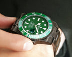 SUBMARINER 40MM CUSTOM ALL BLACK GREEN BEZEL