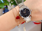 AQUA TERRA 28MM QUARTZ STEEL BLACK DIAL