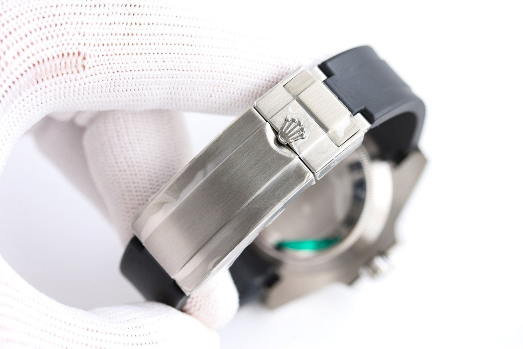 SUBMARINER DATE 40MM CUSTOM STEEL GREEN BEZEL BLACK BEAR DIAL