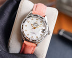DE VILLE LADYMATIC 31MM MOP DIAL PINK LEATHER