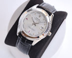 DATEJUST 40MM SMOOTH BEZEL STEEL CASE BLACK LEATHER