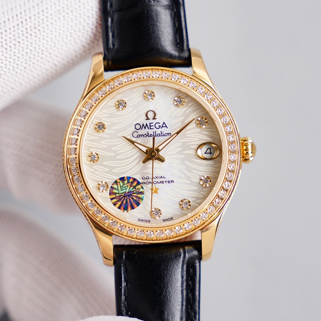 CONSTELLATION 33MM AUTOMATIC GOLD DIAMOND BEZEL