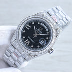 DAY-DATE 41 SILVER CUSTOM ALL DIAMOND