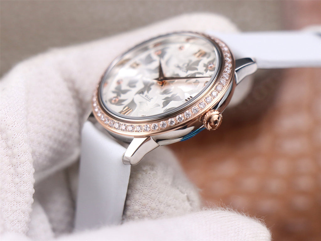 DE VILLE PRESTIGE 32 ROSE GOLD DIAMOND BEZEL WHITE DIAL