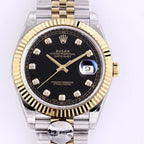 DATEJUST 41 TWO-TONE BLACK DIAL DIAMOND NUMERALS