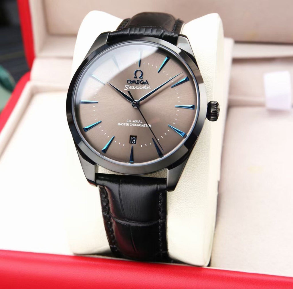 SEMASTER 41MM CO-AXIAL GREY DIAL LEATHER STRAP