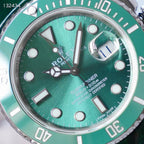 SUBMARINER DATE BLACK DIAL LEATHER STRAP
