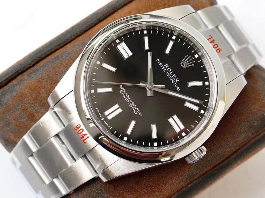 OYSTER PERPETUAL 41 STAINLESS STEEL BLACK DIAL