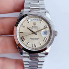 DAY-DATE 41MM STAINLESS STEEL CREAM DIAL